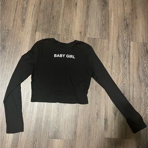 Black long sleeve baby girl shirt